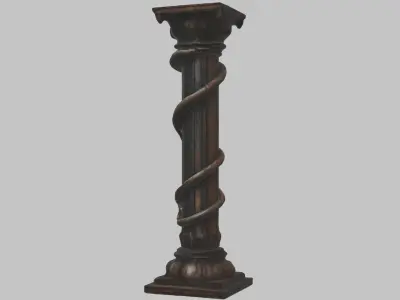 Fantasy ALien Scifi Column HR Giger inspired Low-poly 3D model