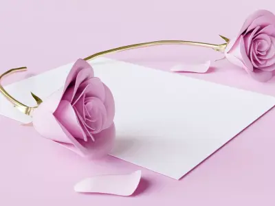 rose and paper Low-poly 3D model