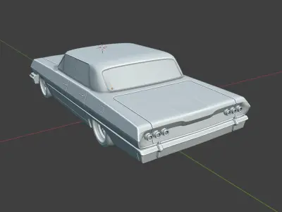 Chevrolet Impala 1963 Convertible 4-Door Close top 3D print model