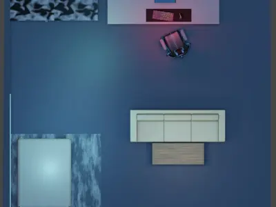 Spacious modern room 3D print model