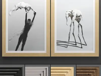  pak Art Frame 500 3D Model Collection