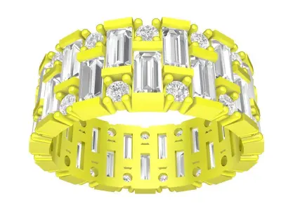 Luxury Baguette Diamond Band Ring 3D Model 4437 3D print model