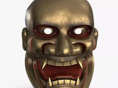 Japanese Shishiguchi Mask Low-poly 3D model