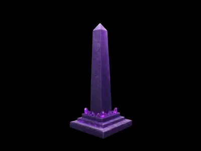 3d Render Awesome Amethyst Purple Tower Crystals 3D model