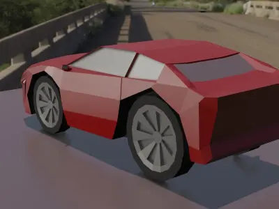 low poly race car Low-poly 3D model buy