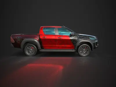 Hilux Black  Low-poly 3D model