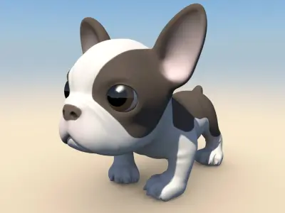Puppy with Morphs 3D model