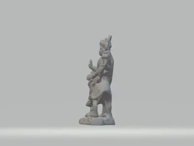 Bodhisattva riding a tiger 3D print model
