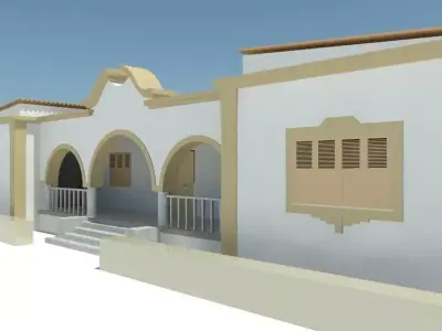 SF-03 house with arches and balconies 3D model