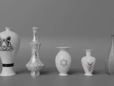Vase Collection - 15 bundle PBR Free low-poly 3D model