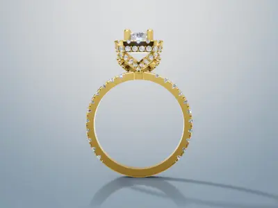 Engagement Ring 3d model C48 3D print model 3D print model