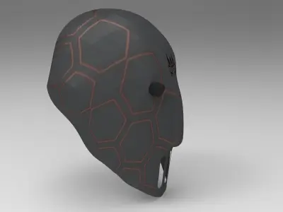 Low-poly black hockey goalie mask Low-poly 3D model