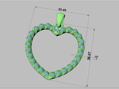 Luxury Golden Heart Pendant Free 3D print model