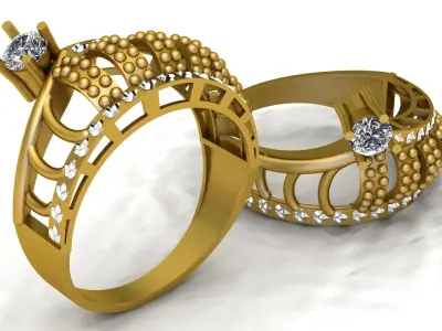 Crown Style Engagement Ring 3d Printable Model 3D print model