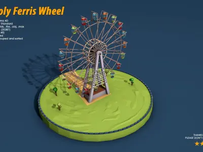 Ferris Wheel Low-poly 3D model