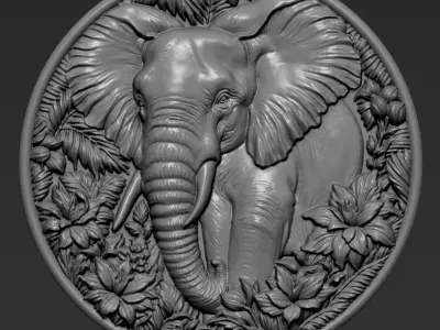 Elephant Pendant A39 3D print model