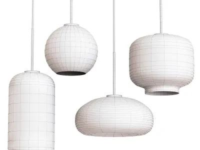 Nordic Industrial Style Glass Modern Luxury Led Pendant 3D model