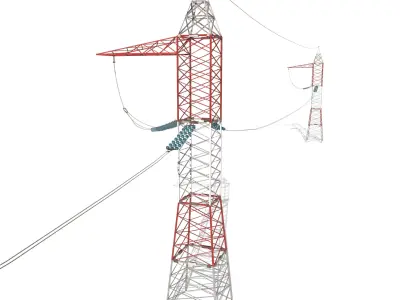 Electricity Pole 30 Low-poly 3D model