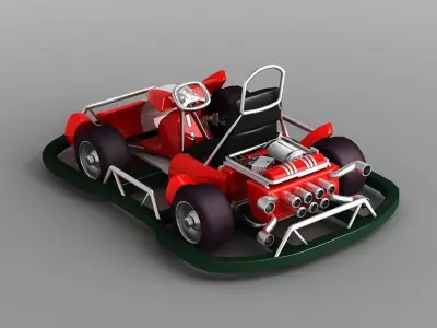 Recreational Toy go-karts playground equipment cars 3D model