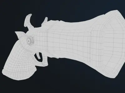 Stylized Hand Cannon  Low-poly 3D model