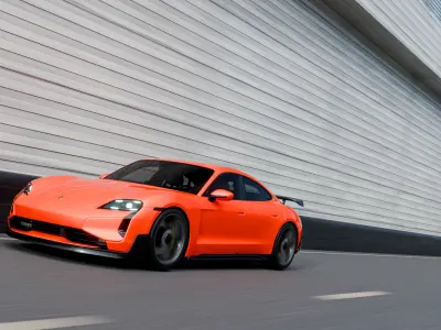 Porsche Taycan Road Scene  Blender File 3D model