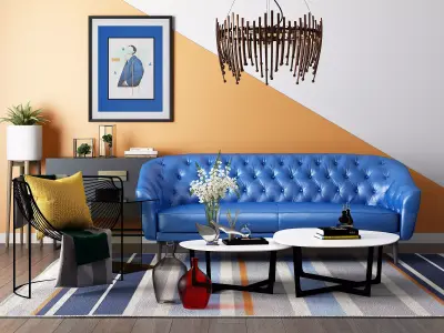 Modern Luxury Living Room Set  3D model