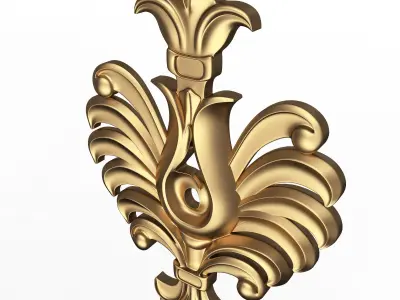 Carved Flower Decor 02 Low-poly 3D model