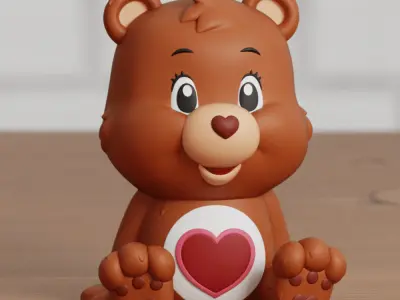 Care Bears Set Chibi Cute 80s Retro Vintage 3D print model