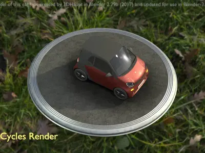 City Car 76 Small Type-E Brown Low-poly 3D model