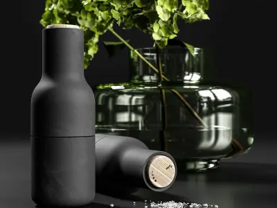 Decorative set with hydrangea 3D model