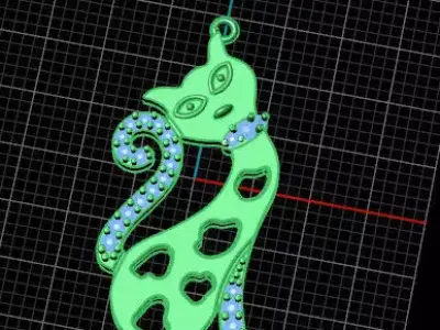 free cat jewelry pendant stl 3dm free Free 3D print model
