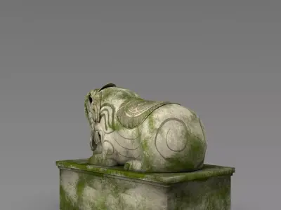 Elephant Statue V01 Stone Garden Ornament 3D model