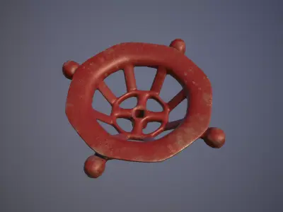 Red Valve Low-poly 3D model