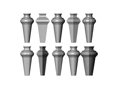 Nightstand chest table bun foot collection 3D print model