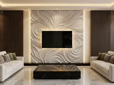 modern panel wall decor set relief stl mural CNC 192 3D model