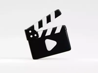 Cartoon movie Clapperboard Low-poly 3D model