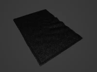 Floral Blue Rug 3D model