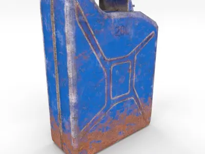 Jerry Can Low Poly Weathered 3 PBR Low-poly 3D model