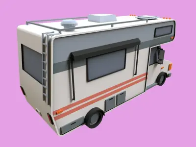 Lowpoly Camper Low-poly 3D model