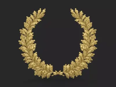 Wreath of oak leaves 3D print model