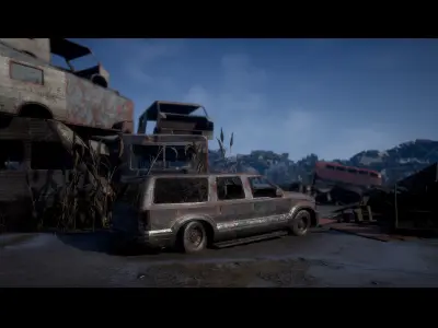 Junkyard Environment Low-poly 3D model