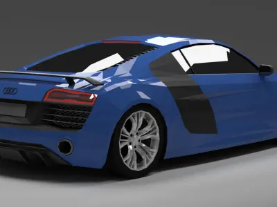 Audi R8 Sports car Supercar 3D Model Low Poly 3D model