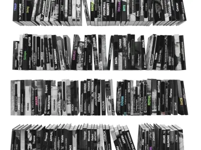 Books 150 pieces 3-2-1 Low-poly 3D model