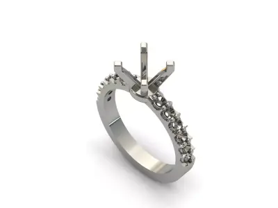 Solitaire Engagement Ring Diamond Women Ring Stone 3D print STL 3D print model