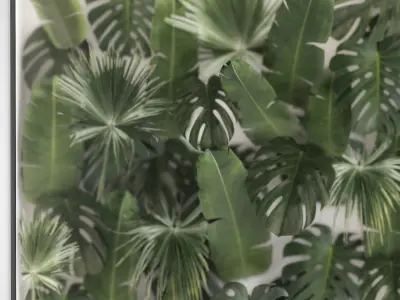 Vertical Garden In A Phyto Box Of Plant Leaves 3D model