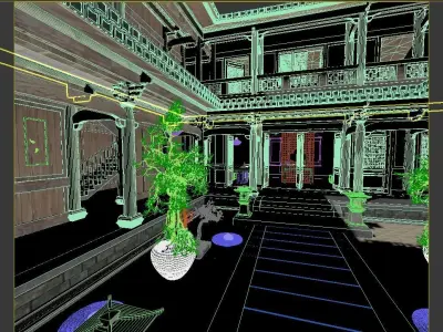  Chinese style courtyard  3D model