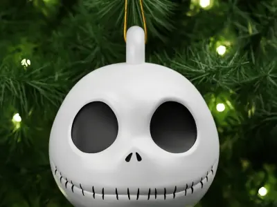 Jack Christmas Ornaments Many Expressions and Santa Hat option 3D print model