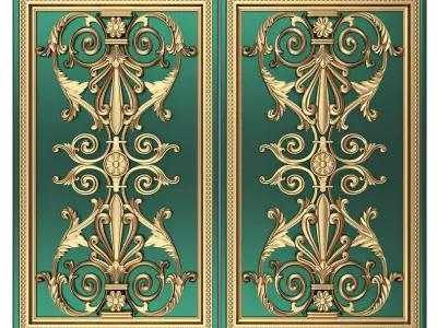 Backgammon Set 05 Green Low-poly 3D model