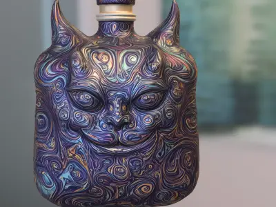 Dark Arcane Flask Potion Pack Low-poly 3D model