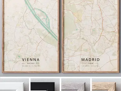 Set of large wall paintings 457 3D model